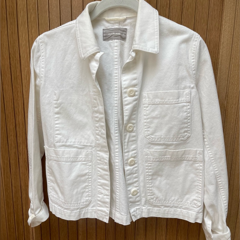 Everlane White Denim Chore Jacket